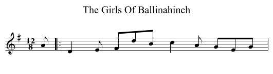 The Girls Of Ballinahinch - staff notation