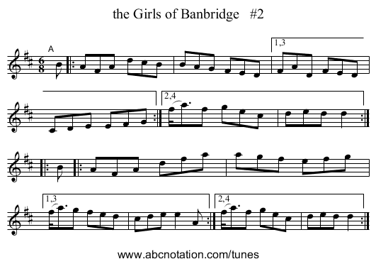 the Girls of Banbridge   #2 - staff notation
