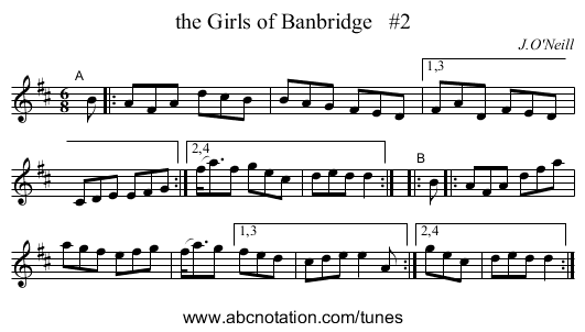 the Girls of Banbridge   #2 - staff notation