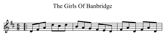 The Girls Of Banbridge - staff notation