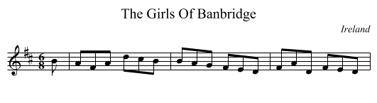 The Girls Of Banbridge - staff notation