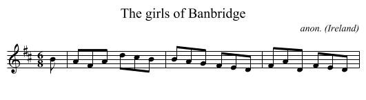 The girls of Banbridge - staff notation