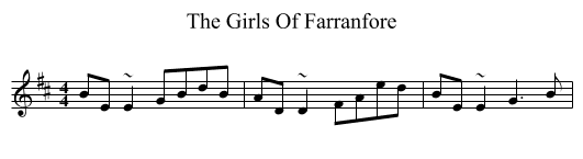 The Girls Of Farranfore - staff notation