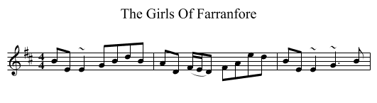 The Girls Of Farranfore - staff notation