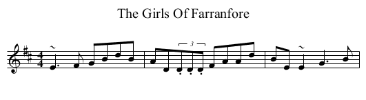 The Girls Of Farranfore - staff notation