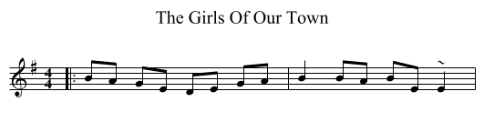 The Girls Of Our Town - staff notation