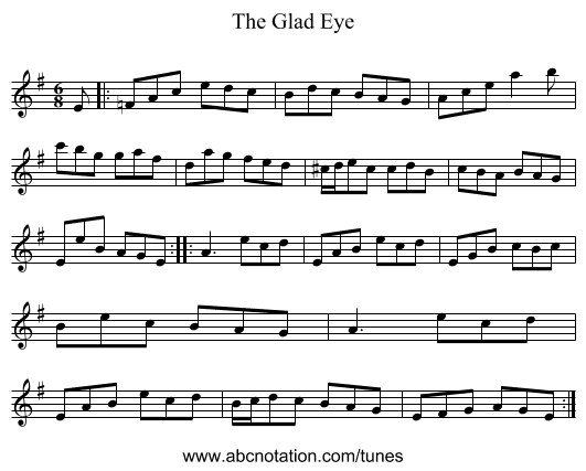 The Glad Eye - staff notation