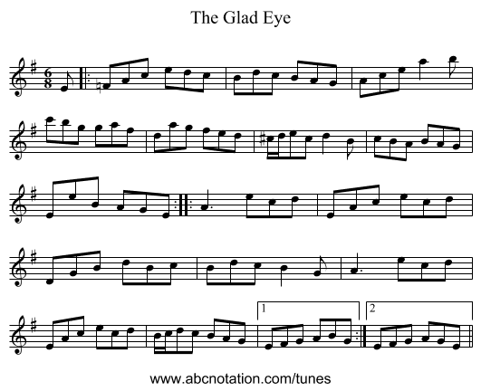 The Glad Eye - staff notation