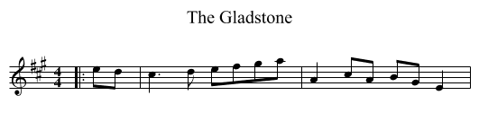 The Gladstone - staff notation
