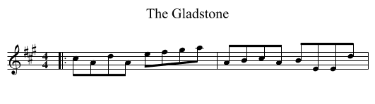 The Gladstone - staff notation