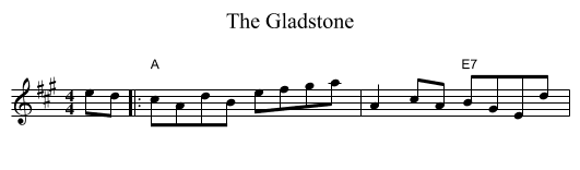 The Gladstone - staff notation