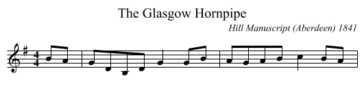 The Glasgow Hornpipe - staff notation