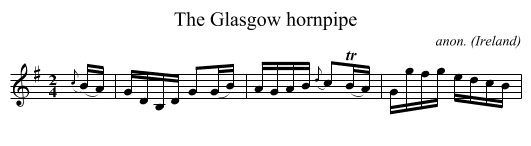 The Glasgow hornpipe - staff notation