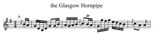the Glasgow Hornpipe - staff notation