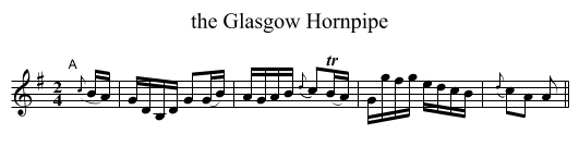 the Glasgow Hornpipe - staff notation