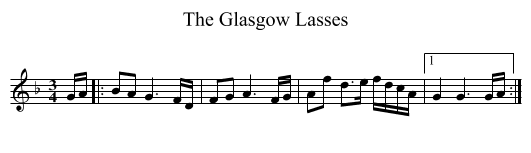 The Glasgow Lasses - staff notation