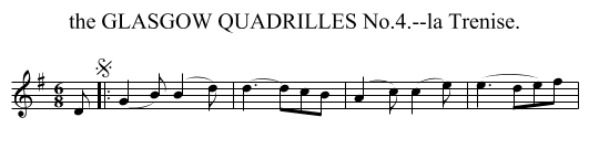 the GLASGOW QUADRILLES No.4.--la Trenise. - staff notation