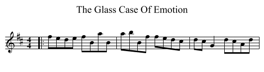 The Glass Case Of Emotion - staff notation
