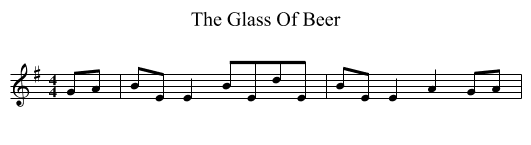 The Glass Of Beer - staff notation