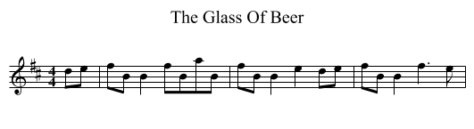 The Glass Of Beer - staff notation