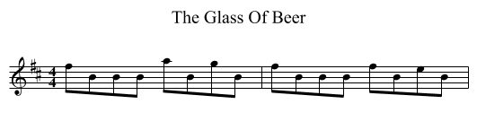The Glass Of Beer - staff notation