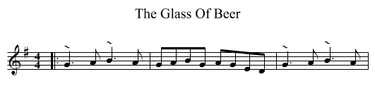 The Glass Of Beer - staff notation