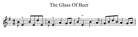 The Glass Of Beer - staff notation