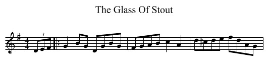 The Glass Of Stout - staff notation