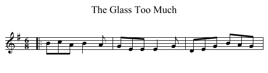 The Glass Too Much - staff notation