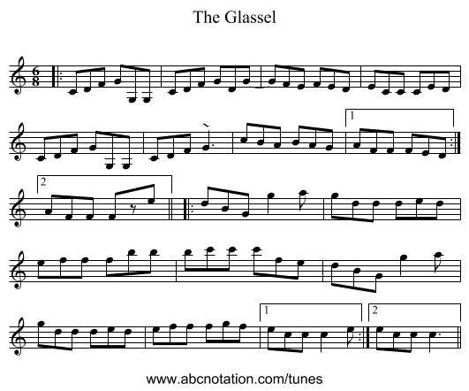 The Glassel - staff notation