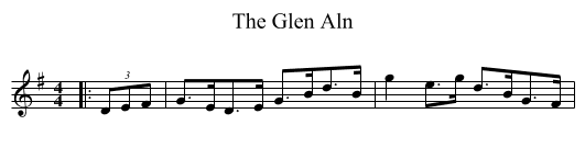 The Glen Aln - staff notation