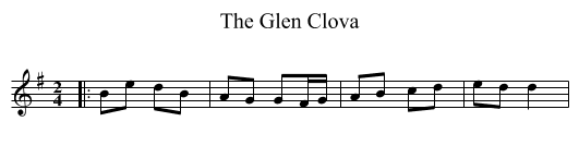 The Glen Clova - staff notation