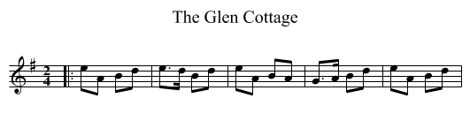 The Glen Cottage - staff notation