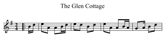The Glen Cottage - staff notation