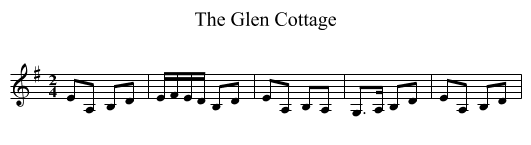 The Glen Cottage - staff notation