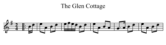 The Glen Cottage - staff notation