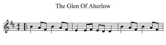 The Glen Of Aherlow - staff notation