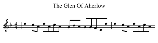 The Glen Of Aherlow - staff notation