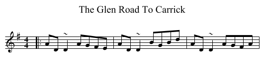 The Glen Road To Carrick - staff notation