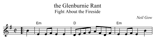 the Glenburnie Rant - staff notation