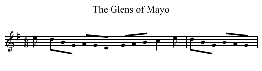 The Glens of Mayo - staff notation