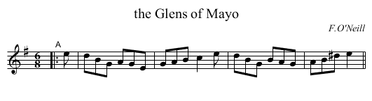 the Glens of Mayo - staff notation