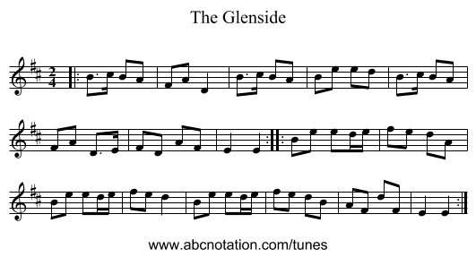 The Glenside - staff notation