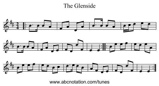 The Glenside - staff notation