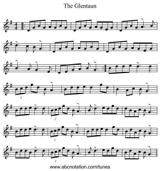 The Glentaun - staff notation
