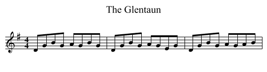 The Glentaun - staff notation
