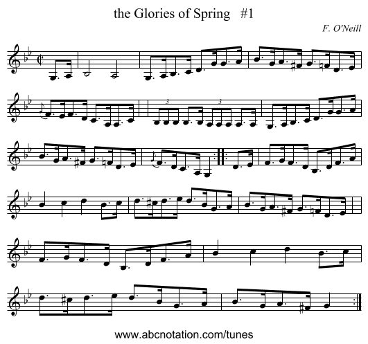 the Glories of Spring   #1 - staff notation