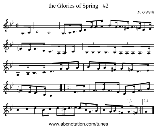 the Glories of Spring   #2 - staff notation