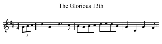 The Glorious 13th - staff notation