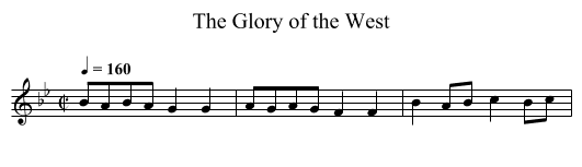 The Glory of the West - staff notation